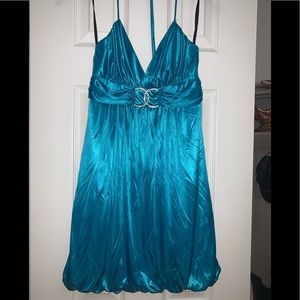 Love Tease shiny teal cocktail dress size Small
